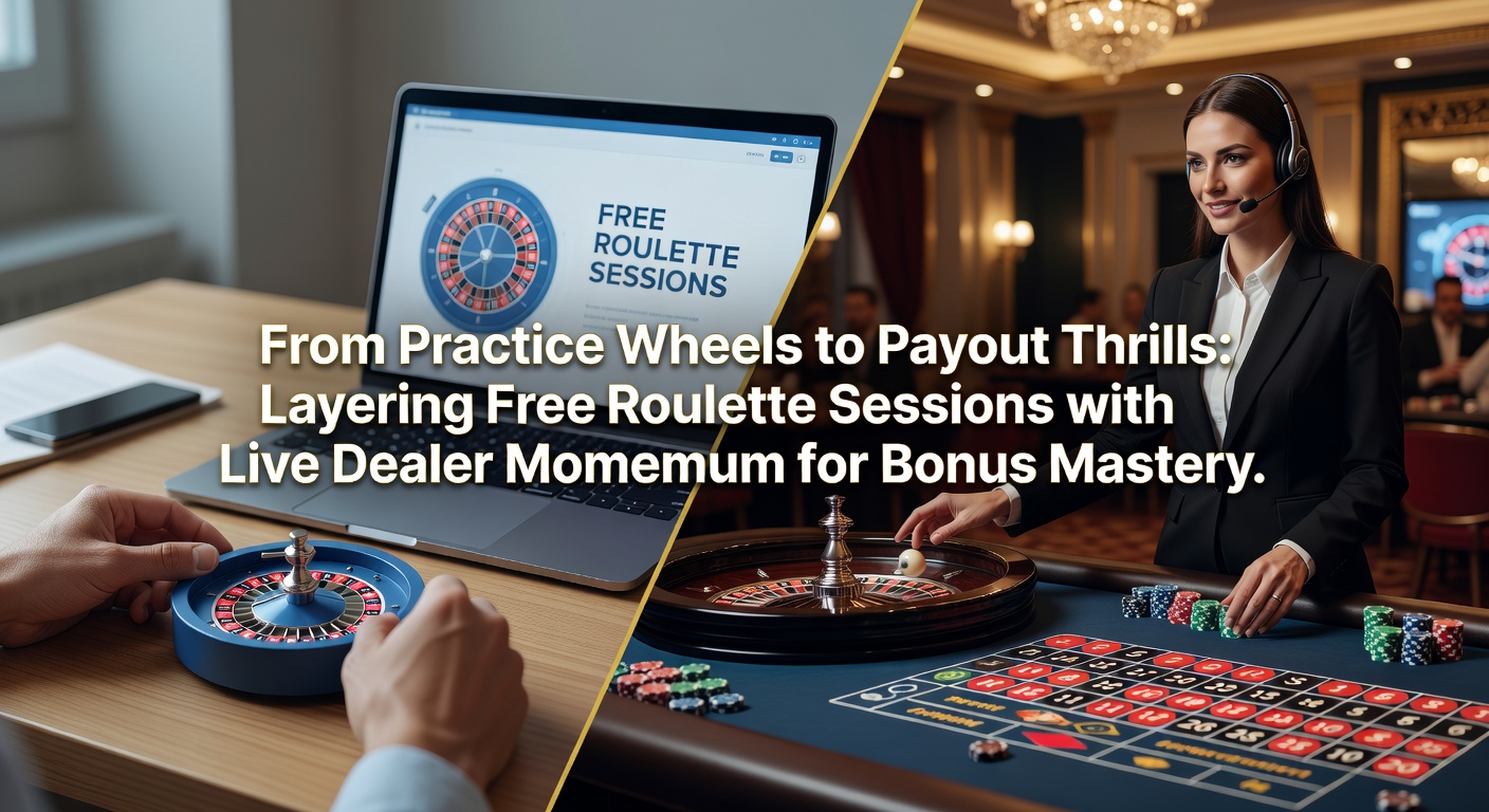 Speler die gratis roulette oefent aan een digitaal wiel, overgaand naar live dealer actie met bonussen in beeld