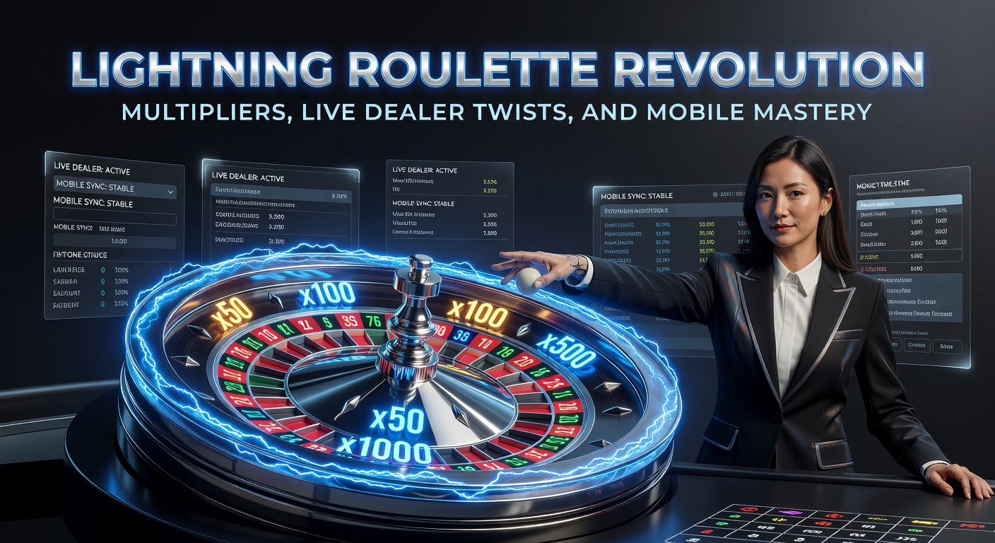 Spannende Lightning Roulette-tafel met bliksemschichten en hoge multipliers die live uit een studio worden gestreamd
