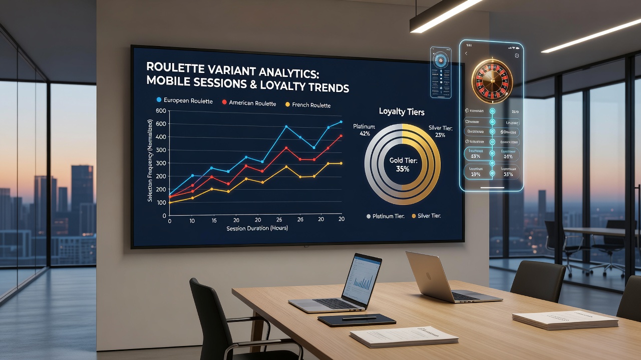 Infographic over loyaliteitsniveaus en statistische trends in mobiele roulette selecties