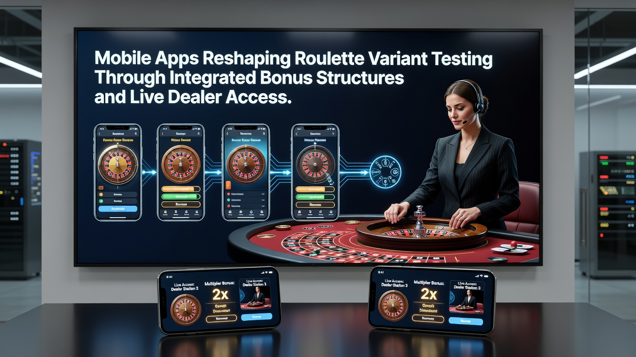 Mobiele app interface met roulette varianten en bonusstructuren