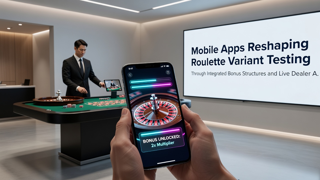 Live dealer roulette op mobiel apparaat met actieve bonus indicatoren