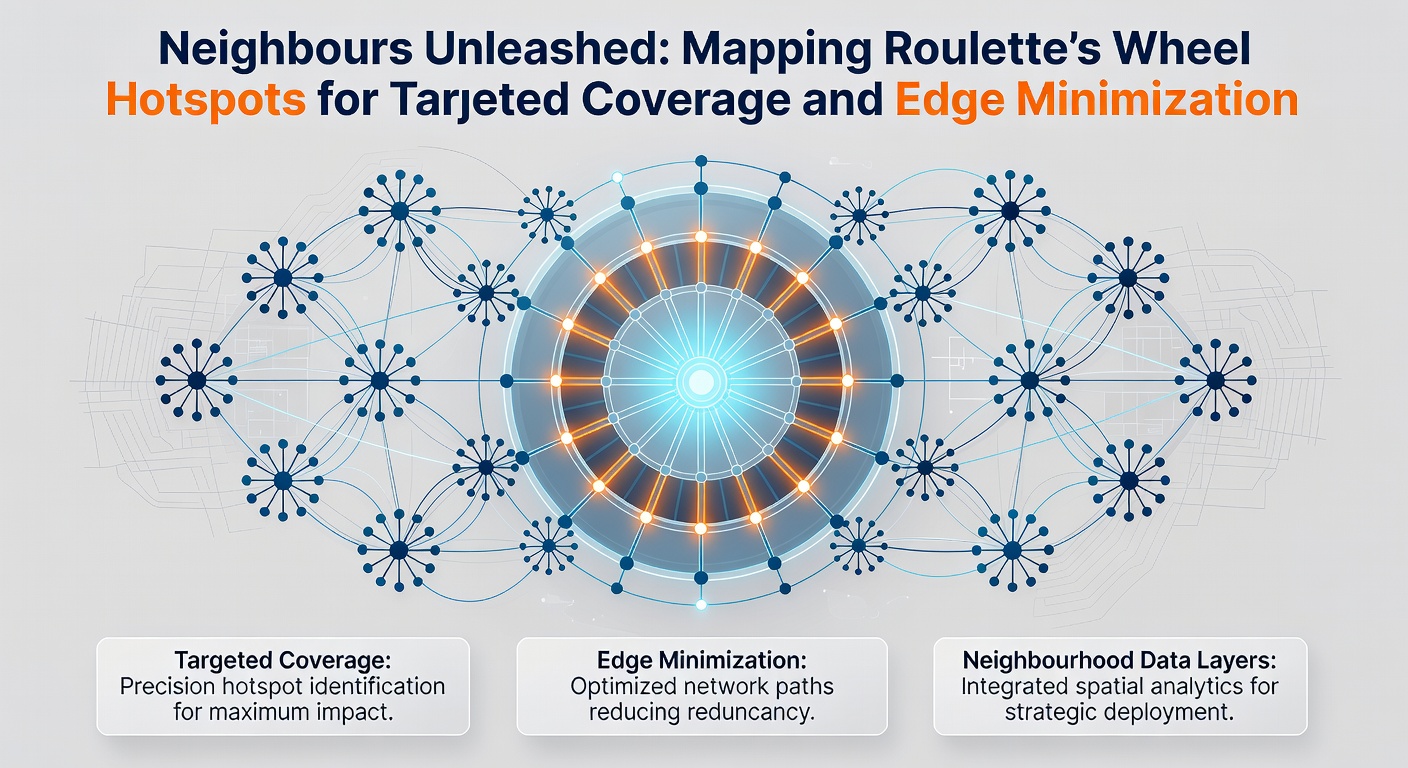 Grafiek met neighbour-bet mapping op een Europees roulettewiel, inclusief hit-frequenties en edge-berekeningen