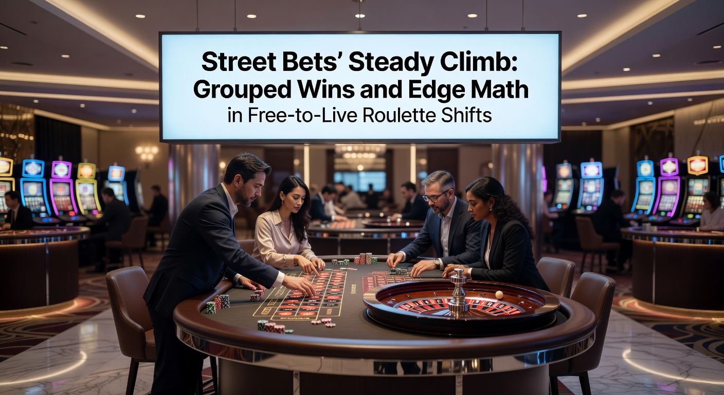 Street bets op een roulette-tafel met gegroepeerde nummers die winsten illustreren in een live setting