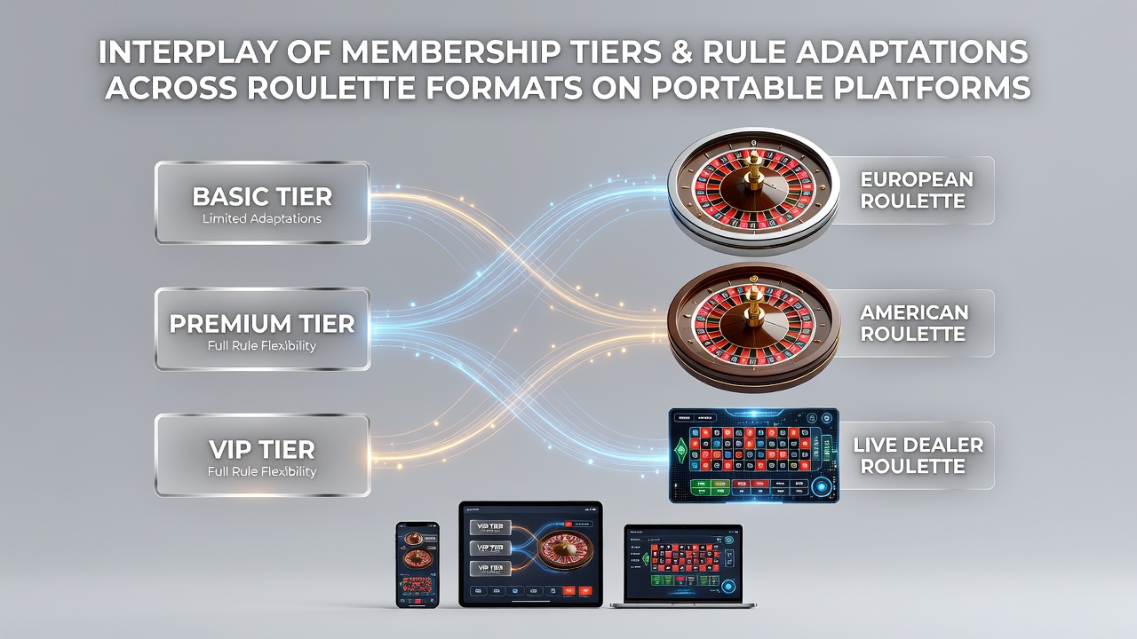Mobiele roulette app met VIP-lagen en verschillende spelvarianten op tablet