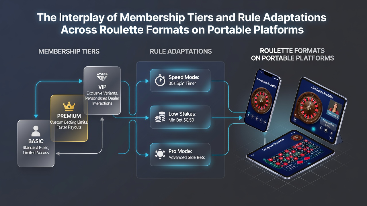 Vergelijking van rule adaptations in verschillende roulette formats op smartphone scherm
