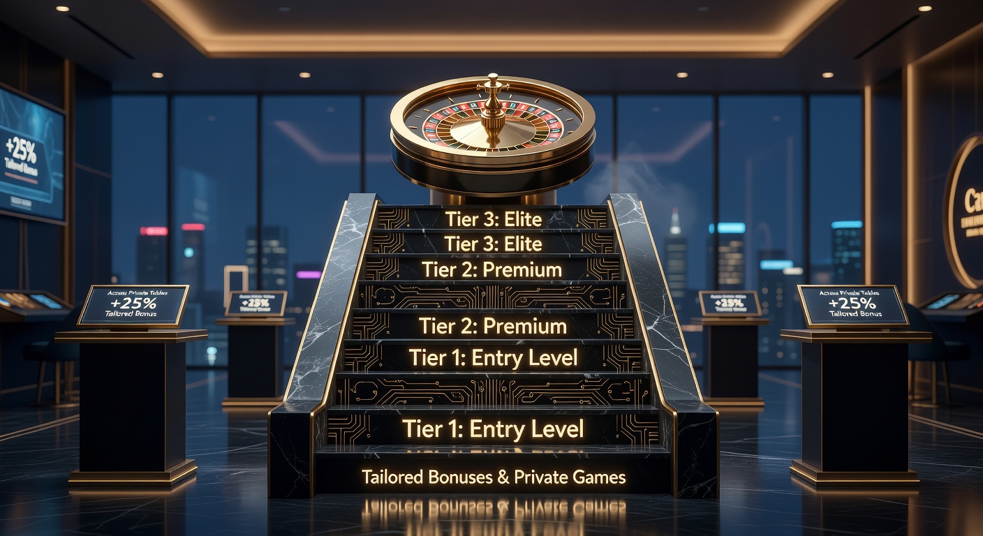 Exclusieve VIP-tafel met privé roulette-spel, champagne en hoge limieten zichtbaar op een luxe scherm