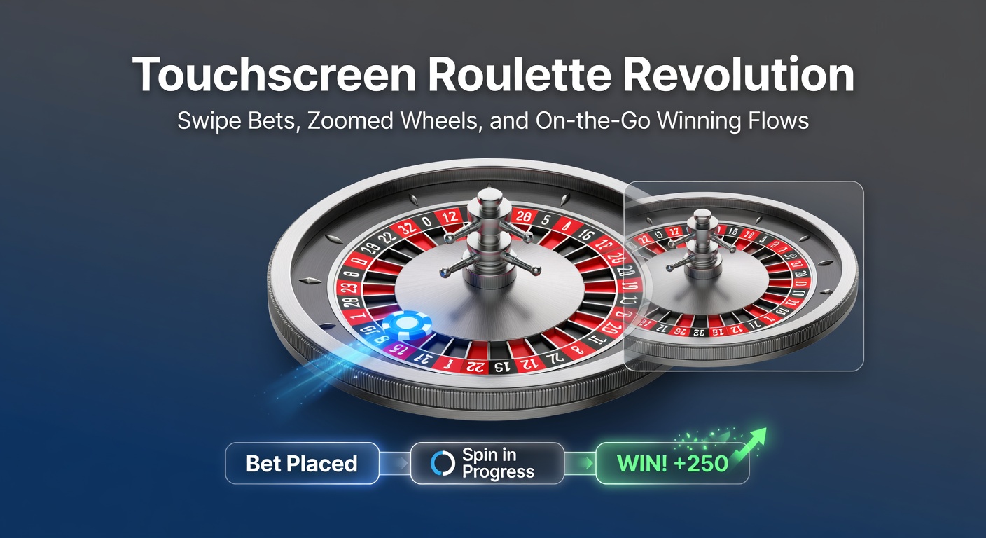 Speler veegt inzet op touchscreen roulette wiel met mobiele interface in actie
