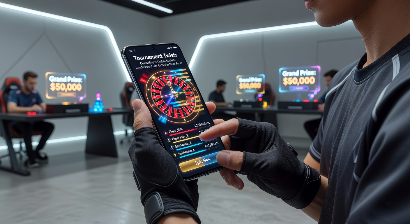 Dynamische weergave van een mobiel roulette toernooi leaderboard met top scorers en knipperende prijsindicatoren