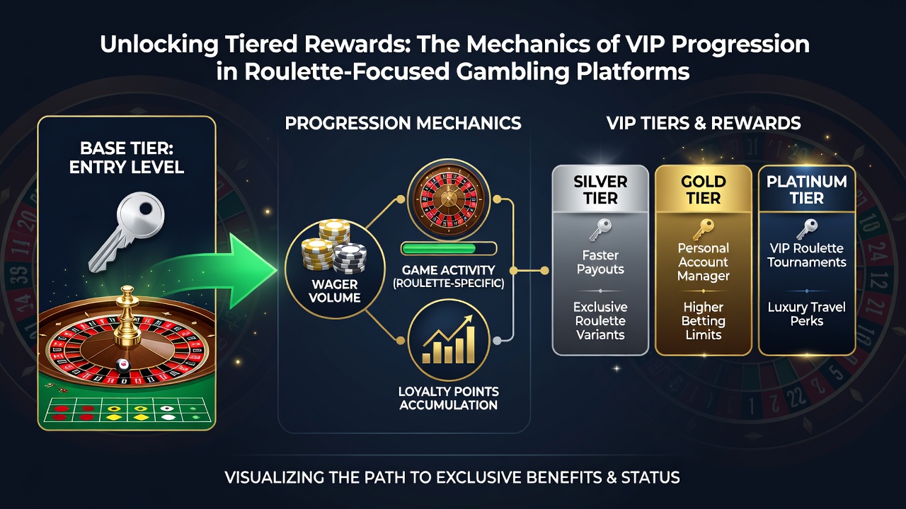 Grafiek van VIP progressie met punten en beloningen in roulette context