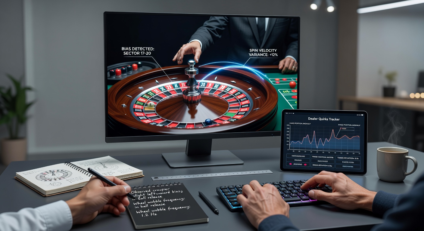 Grafiek met statistische analyse van roulette spins, highlightend bias sectoren en dealer patronen in live sessies