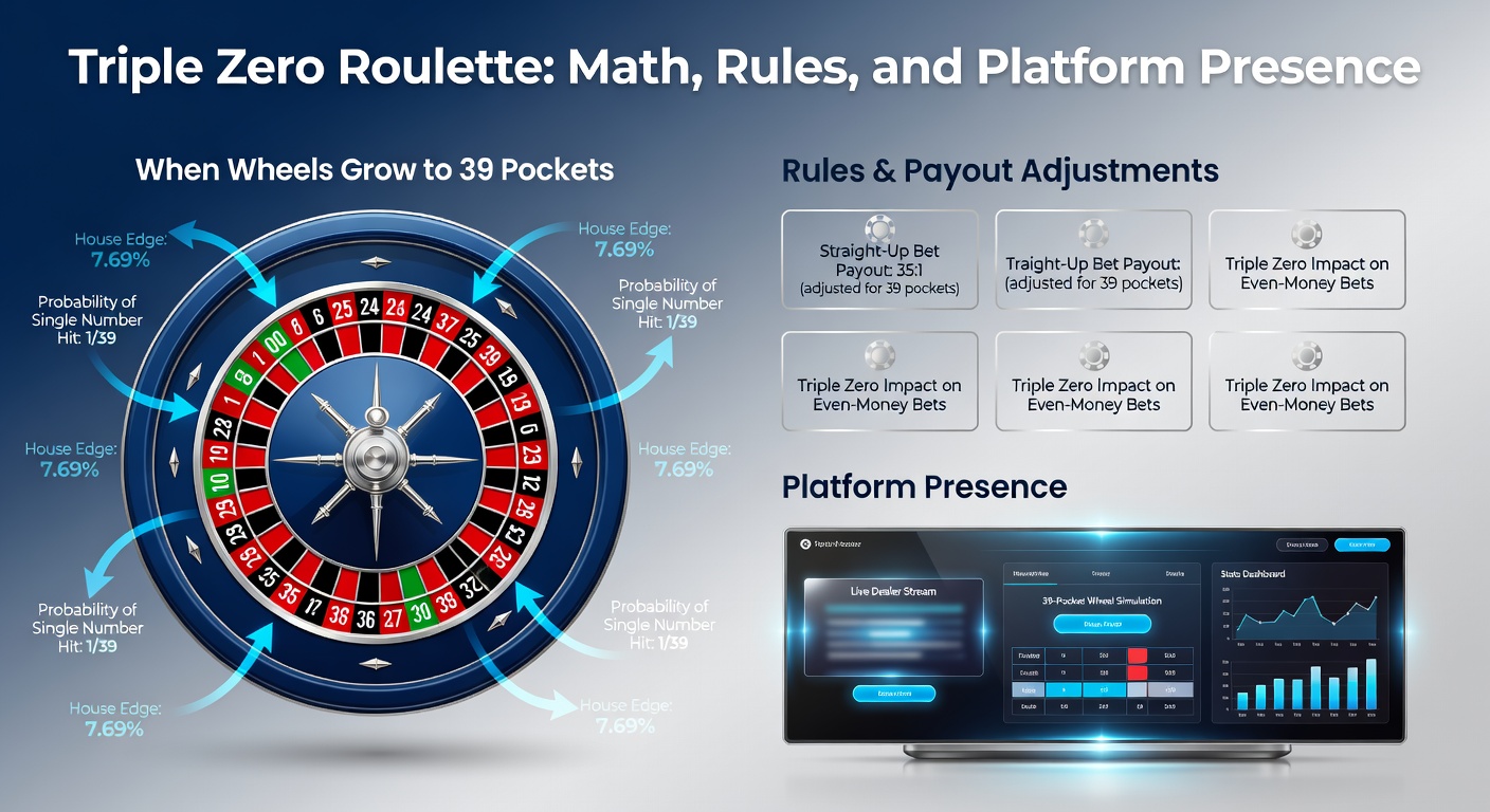 Grafiek met house edge vergelijking tussen single, double en triple zero roulette varianten